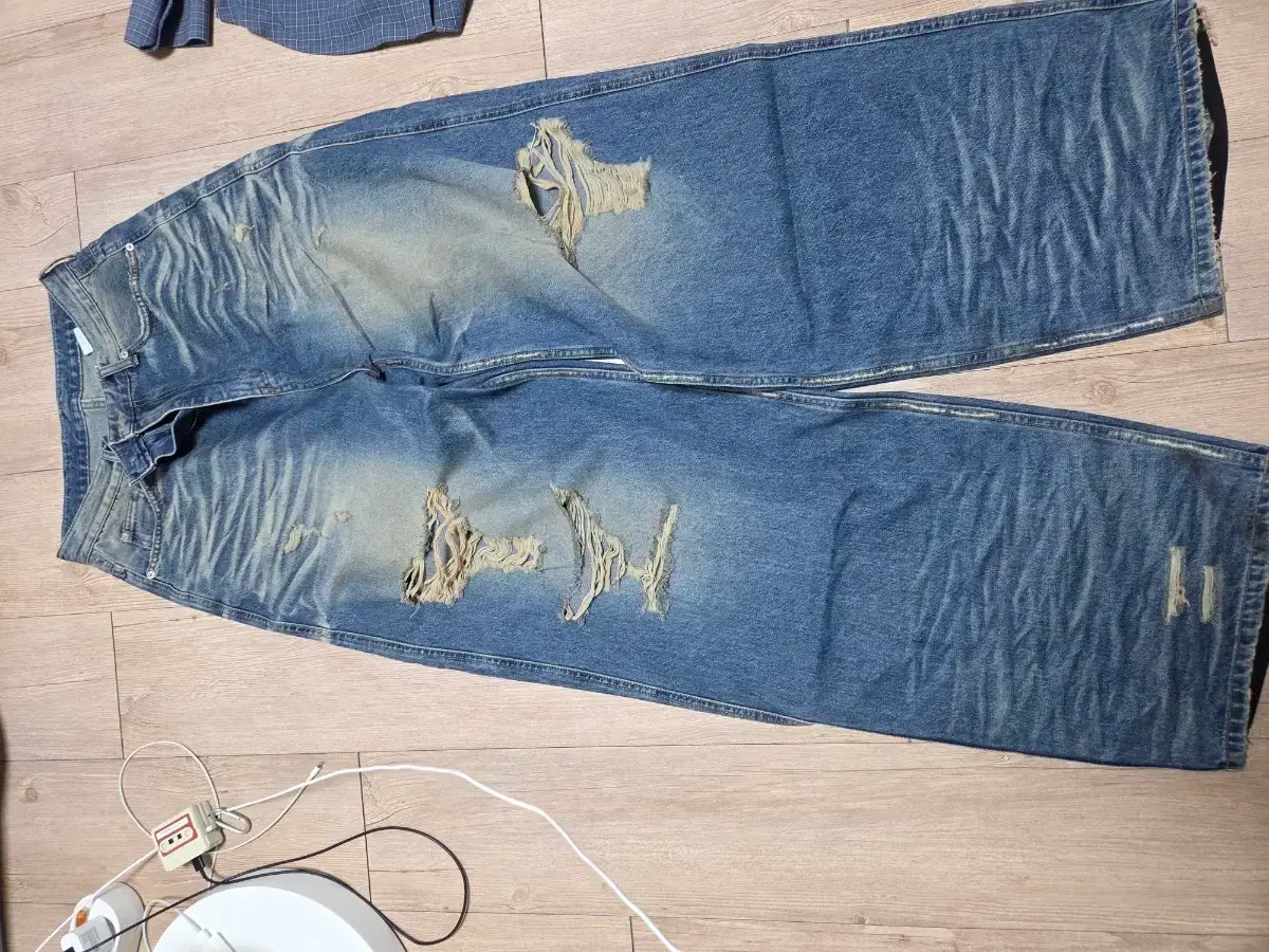 emostanceclub coated carpenter baggy Japanese Distressed Wide